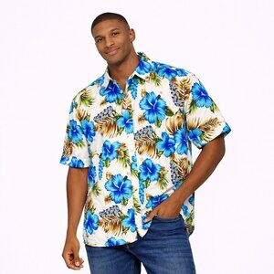 SSLR Hawaiian shirt floral notif colorful  Size: L